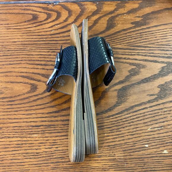 Franco Sarto Slides Slip Ons 8M GLAZE Leather Metal Ring Embellishment USED - Picture 11 of 13